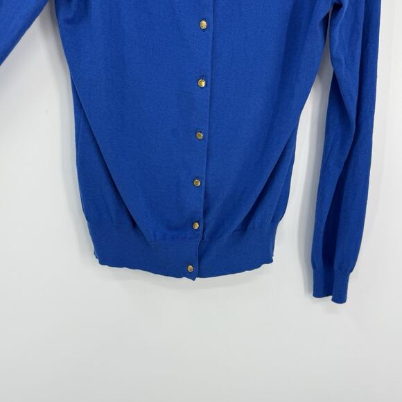 Brooks Brothers Cardigan Sweater Royal Blue Cotton Tiny Buttons M - Picture 3 of 7
